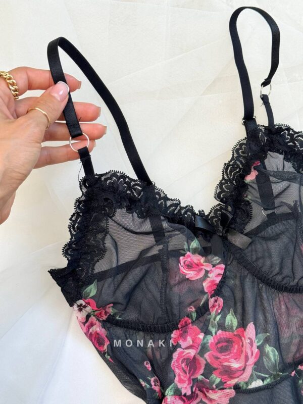 لباس خواب حریر بدنما گلدار