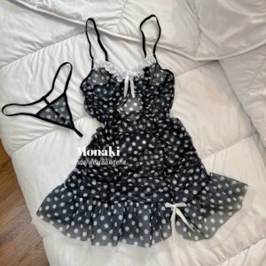 لباس خواب تورکش فنردار خال خالی